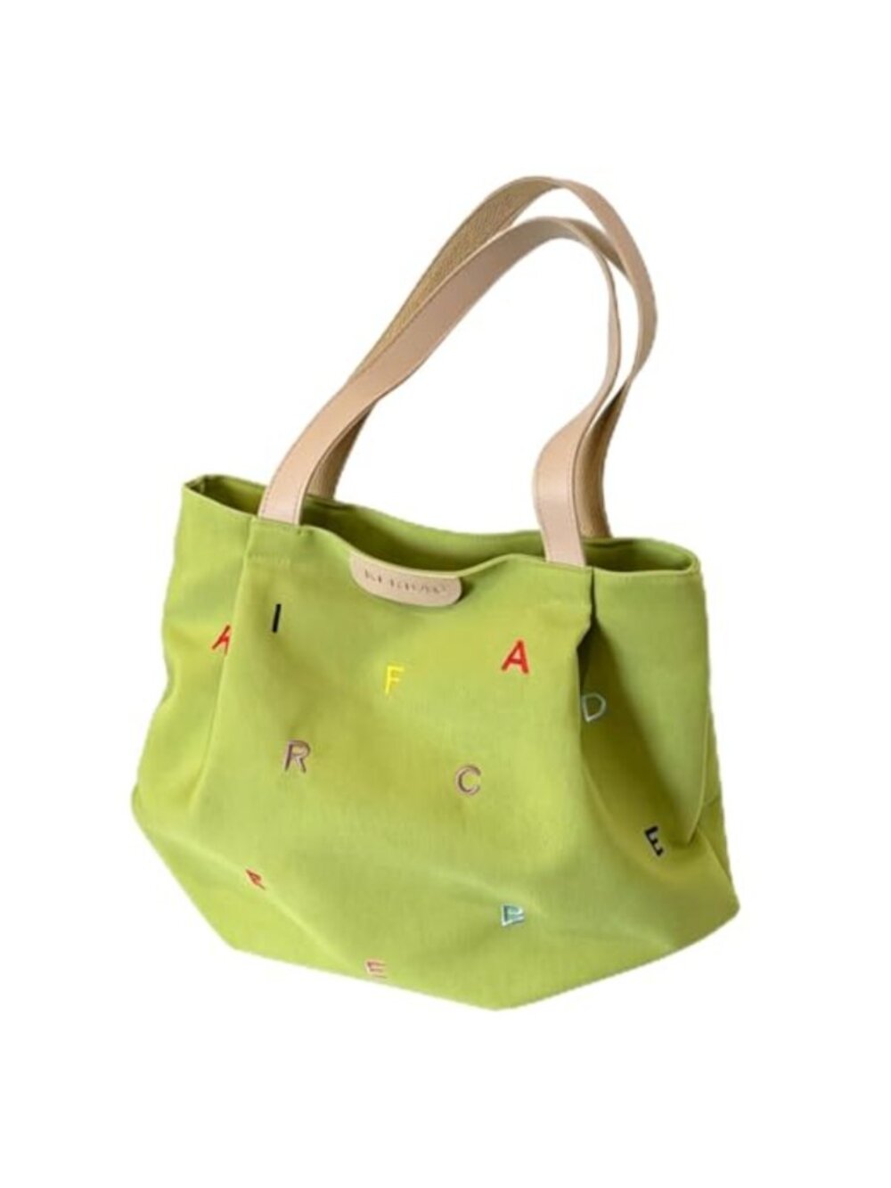 Canvas Tote Bag Large Shoulder Handbag Embroidery Letter